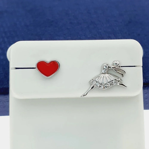 925 Sterling Silver CZ Stud Earrings for Women/Girl US925P1217